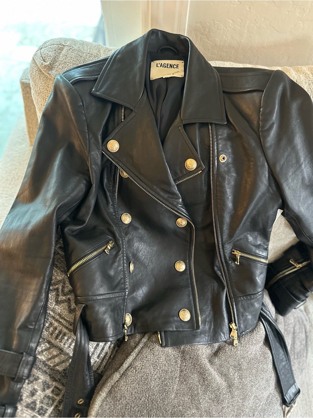 Gorgeous L’AGENCE moto jacket in black